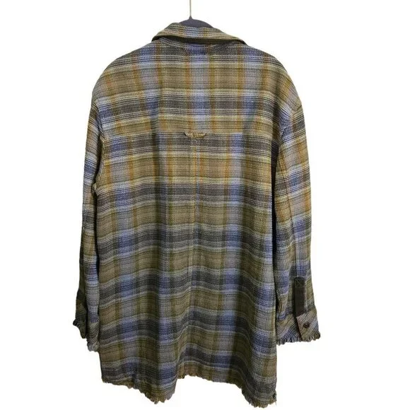 Free People We The Free Anneli Shirt Jacket Plaid Pockets Oversized Size XS - Picture 3 of 7